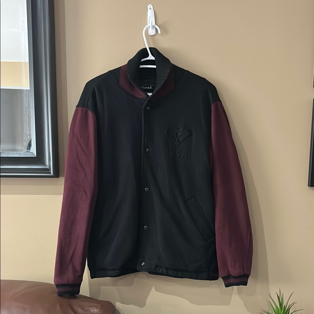Men's Black and Burgundy Jacket